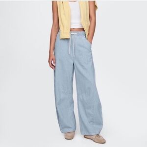GAP Light Blue Stripped Wide Leg Pants